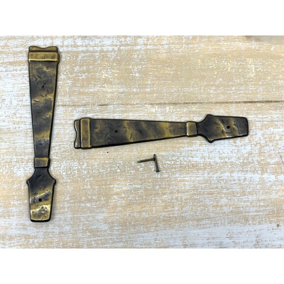 18 VTG Amerock Antique English BP-203 AE Dummy Hammered Cabinet Door Straps NOS - Picture 2 of 5